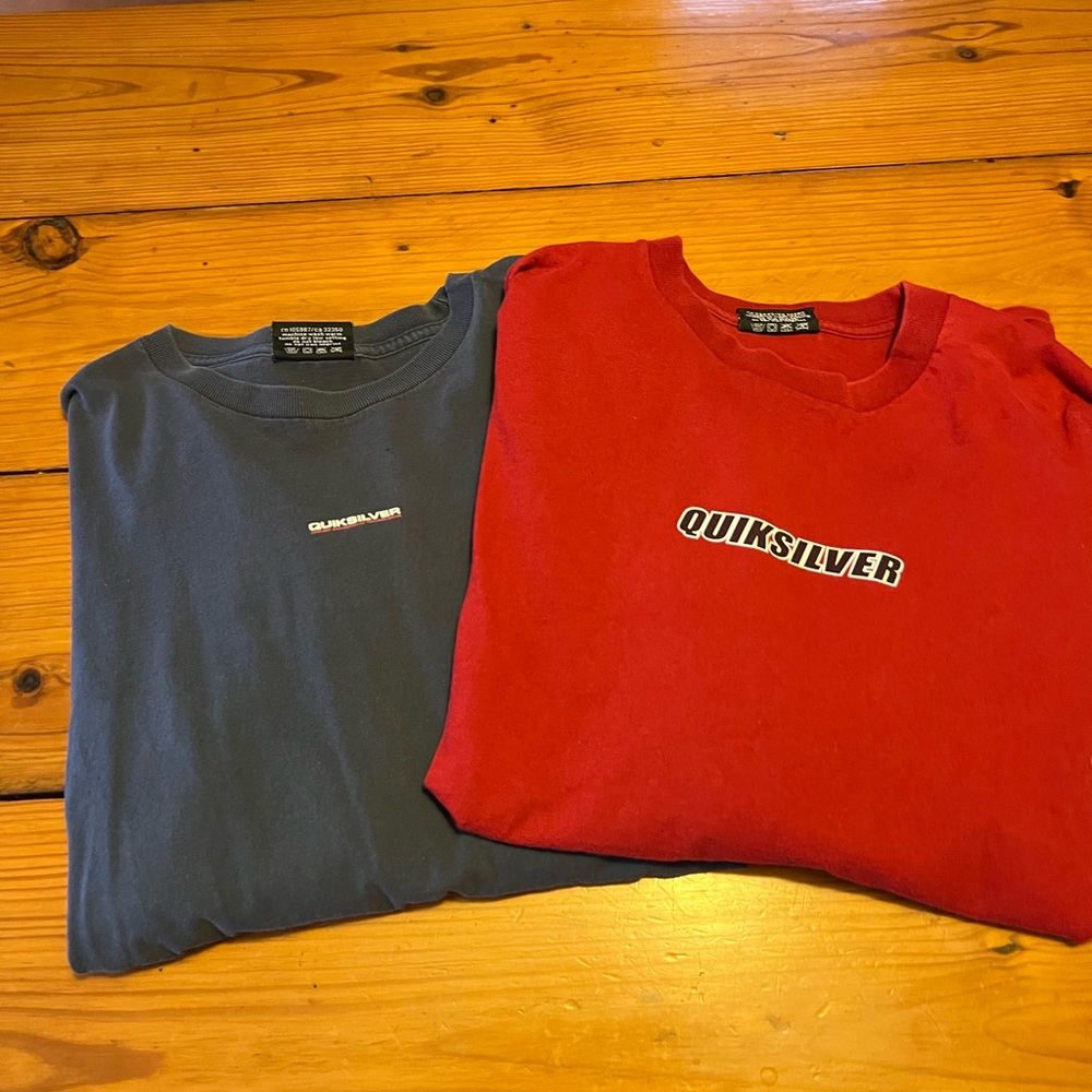 Large Quicksilver long sleeve Ts.